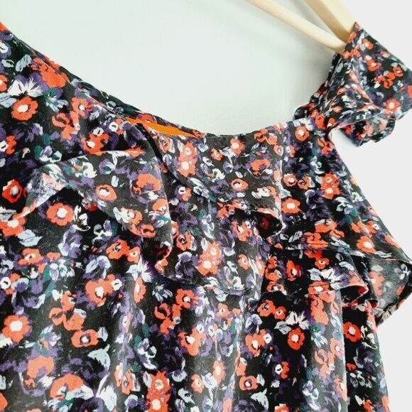 JOE FRESH Sleeveless Scoop Neck Mini Dress Ditsy Floral Print Sz L - Picture 6 of 15